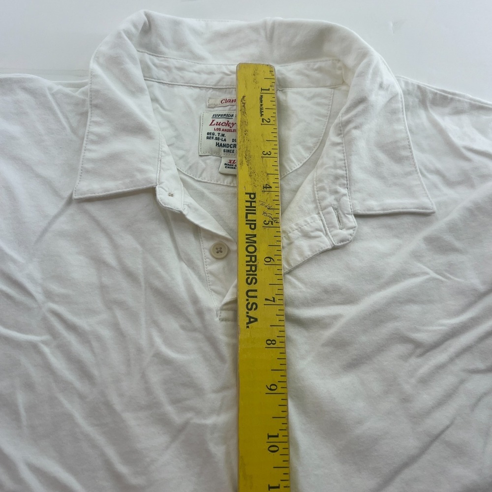 Lucky Brand Men's Polo Shirt Size XL White Short Sleeves Handcrafted Classic Fit - Picture 5 of 8